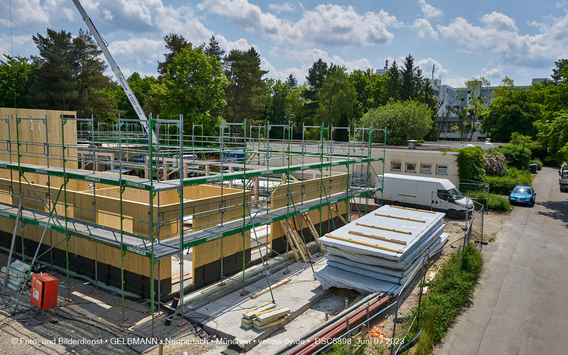 07.06.2023 - aktuelle Fotos von der »Baustelle zum Hort für Kinder« in Neuperlach in München